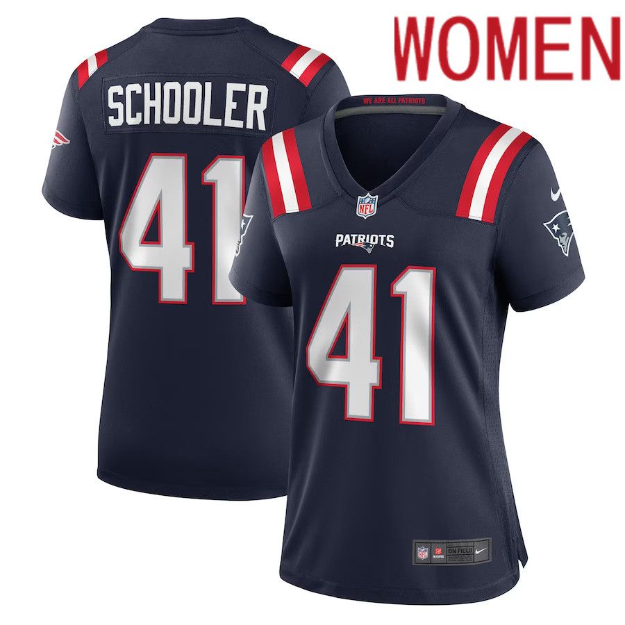 Women New England Patriots #41 Brenden Schooler Nike Navy Game Player NFL Jersey